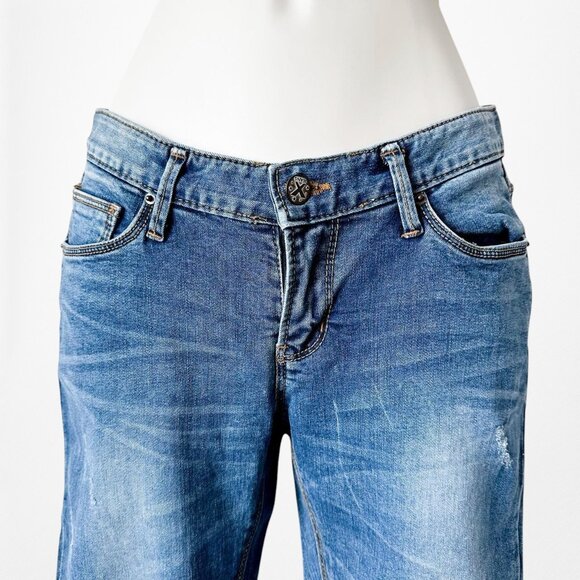 X Jeans Style Ripped Knee Distressed Mid Rise Skinny Denim Jeans Size XXS/XS - Picture 4 of 8